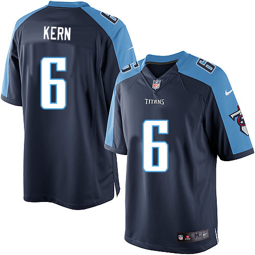 Men's Limited Brett Kern Nike Jersey Navy Blue Alternate - #6 NFL Tennessee Titans